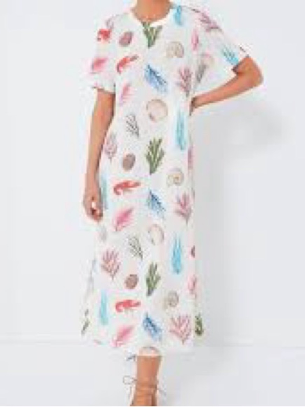 Tuckernuck Bahama Botanical Colette Dress White Multi Size Small